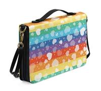 Ceudet Étui de bible en cuir pour femmes et hommes avec poches pour enfants, Rainbow Love., xx-large