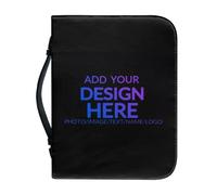 Ceudet Étui de bible en cuir pour filles, sac fourre-tout avec poignée sur le dessus, étui de transport pour l'église, chat mignon, taille L, Personnalisé, xx-large