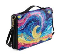 Ceudet Étui de bible extra large pour femmes et hommes avec poches en cuir pour homme et femme, Luna Sea, x-large