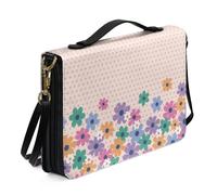Ceudet Étui de bible extra large pour femmes et hommes avec poches en cuir pour homme et femme, Pétale, L