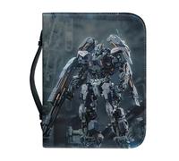 Ceudet Étui de bible imprimé hibou bleu pour homme et femme - Housse de bible avec poignée imperméable et fermeture éclair, Cool Robot Warrior, xx-large