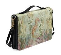 Ceudet Étui de bible occidental pour homme et femme avec poches - Housse de protection de la Bible en cuir pour homme et femme - Taille L, Hippocampes, L