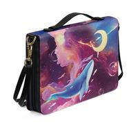 Ceudet Étui de bible occidental pour homme et femme avec poches - Housse de protection de la Bible en cuir pour homme et femme - Taille L, La baleine bleue de la lune, L