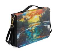 Ceudet Étui de bible occidental pour homme et femme avec poches - Housse de protection de la Bible en cuir pour homme et femme - Taille L, Tortue du coucher, L