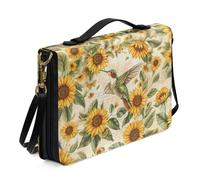 Ceudet Étui de bible pour femme avec bandoulière, housse de bible en cuir synthétique avec poignée de rangement pour stylo, sac de bible portable pour étude de la bible, accessoires de la Bible,