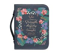 Ceudet Étui de bible vert avec poignée, « The Ais My Song » - Rangement pour stylos - En cuir synthétique - Imperméable - Multifonctionnel - Durable - 2XL, Proverbe de fleurs colorées, M