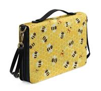Ceudet Étui de protection coloré avec imprimé AA pour femme et fille, sac d'église avec sangles et poignée sur le dessus, étui de transport en cuir PU, Adorable abeille., L