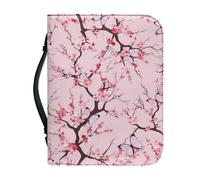 Ceudet Étui de protection en cuir imperméable pour la Bible avec marque-page et poignée pour femme, Plum Blossom, L