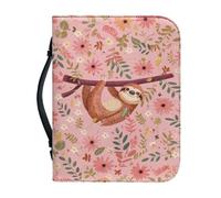 Ceudet Étui de protection en cuir imperméable pour la Bible avec marque-page et poignée pour femme, Paresseux, M