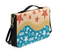 Ceudet Étui de protection en cuir pour femme et homme - Accessoires de la Bible - Sac fourre-tout - Couverture rigide, Étoile de mer, M