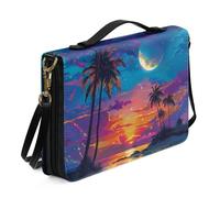 Ceudet Étui de protection en cuir pour femme et homme - Accessoires de la Bible - Sac fourre-tout - Couverture rigide, Belle vue sur le lac, M