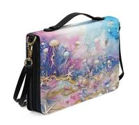 Ceudet Étui de protection en cuir pour femme et homme - Accessoires de la Bible - Sac fourre-tout - Couverture rigide, Motif méduse, L