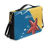 Ceudet Étui de protection en cuir pour femme et homme - Accessoires de la Bible - Sac fourre-tout - Couverture rigide, Bonjour étoile de mer, M