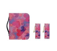 Ceudet Étui de transport de la Bible en cuir synthétique pour femme avec marque-pages pour filles, sac fourre-tout pratique pour la Bible, Cœur d'amour pour la Saint-Valentin, XL-11.2"x8"x2.2"