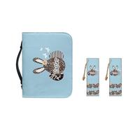 Ceudet Étui de transport de la Bible en cuir synthétique pour femme avec marque-pages pour filles, sac fourre-tout pratique pour la Bible, Œuf de Pâques oreilles de lapin, L-10.2"x7"x1.9"