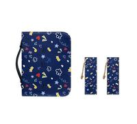 Ceudet Étui de transport de la Bible en cuir synthétique pour femme avec marque-pages pour filles, sac fourre-tout pratique pour la Bible, Joli gribouillage, 2XL-12"x9"x2.4"