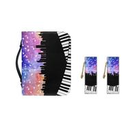 Ceudet Étui de transport en cuir synthétique avec marque-pages pour femme et fille, Concert de la ville, M-9.2"x6.3"x1.6"