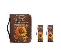 Ceudet Étui de transport en cuir synthétique avec marque-pages pour femme et fille, Papillon Tournesol, XL-11.2"x8"x2.2"