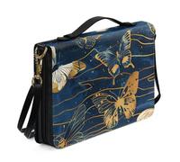 Ceudet Étui de transport en similicuir avec imprimé bohème AButbrowse- pour prière, étude, écriture, taille L, Papillon rétro, xx-large