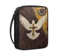 Ceudet Étui de transport multi-usage pour femme avec motif croix de tournesol, protection de marque-page de la Bible, grande taille, Croix d'aile, Taille unique