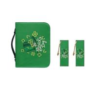 Ceudet Étui de transport pour femme avec marque-page en cuir synthétique et emplacements pour stylos Motif Saint Patrick Vert, Chapeau Saint Patrick Vert, L-10.2"x7"x1.9"
