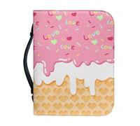 Ceudet Green Leaves Étui de protection pour la Bible pour la Saint-Patrick avec marque-page Sac d'église Grand livre Protecteur de la Bible pour homme et femme, Glace à la fraise, L