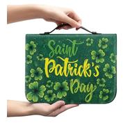 Ceudet Green Leaves Étui de protection pour la Bible pour la Saint-Patrick avec marque-page Sac d'église Grand livre Protecteur de la Bible pour homme et femme, St Patrick, M