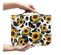 Ceudet Green Leaves Étui de protection pour la Bible pour la Saint-Patrick avec marque-page Sac d'église Grand livre Protecteur de la Bible pour homme et femme, Imprimé Vache Tournesol, x-large