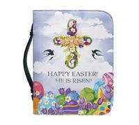 Ceudet Green Leaves Étui de protection pour la Bible pour la Saint-Patrick avec marque-page Sac d'église Grand livre Protecteur de la Bible pour homme et femme, Croix de Pâques, L