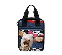 Ceudet Housse de bible à imprimé papillon et floral vert pour femme et homme, Vache et vache Spot Us Flag Denim, Taille unique