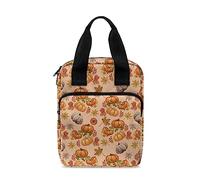 Ceudet Housse de bible à motif marbré bleu pour homme et femme avec plusieurs poches, sac fourre-tout avec emplacements pour stylos et poignée solide, Feuille d'érable citrouille, Taille unique