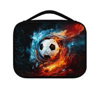 Ceudet Housse de Bible aquarelle A pour femme avec poches, sac fourre-tout léger et durable et multi-usage, organiseur de fournitures de bible, noir, Motif ballon de football bleu et rouge, Taille