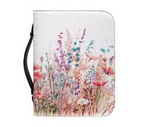 Ceudet Housse de bible avec poignée, étui de transport pour livres d'église, sac d'église, avec poche zippée, accessoires d'étude biblique, protection de livre pour les amateurs de livres, papillon