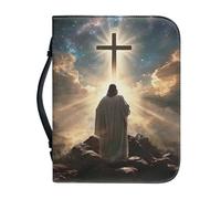 Ceudet Housse de bible avec poignée, étui de transport pour livres d'église, sac d'église, avec poche zippée, accessoires d'étude biblique, protection de livre pour les amateurs de livres, papillon