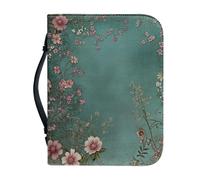 Ceudet Housse de bible avec poignée, étui de transport pour livres d'église, sac d'église, avec poche zippée, accessoires d'étude biblique, protection de livre pour les amateurs de livres, papillon