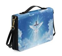 Ceudet Housse de Bible de style aztèque pour femmes et filles, sac fourre-tout en cuir synthétique avec bandoulière, étui de transport imperméable pour la Bible, marron, taille M, Croix d'oiseau -