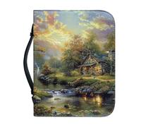 Ceudet Housse de bible de transport pour femmes et filles - Étui de bible en cuir synthétique avec poignée sur le dessus - Accessoires de protection, chat mignon, taille M, Huile, Medium