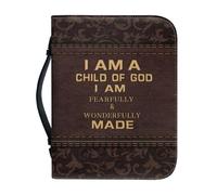 Ceudet Housse de bible en cuir pour femmes et filles - Tournesol et psaume - Sac de transport pour livres de la Bible - Sac d'église avec poignées et poches, Écriture, L