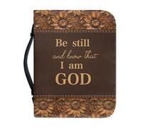 Ceudet Housse de bible en cuir pour femmes et filles - Tournesol et psaume - Sac de transport pour livres de la Bible - Sac d'église avec poignées et poches, Tournesol et psaume, xx-large