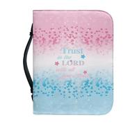 Ceudet Housse de bible en cuir pour femmes et filles - Tournesol et psaume - Sac de transport pour livres de la Bible - Sac d'église avec poignées et poches, Écriture de fleurs roses, xx-large