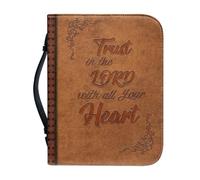 Ceudet Housse de bible en cuir pour femmes et filles - Tournesol et psaume - Sac de transport pour livres de la Bible - Sac d'église avec poignées et poches, Psaume, x-large