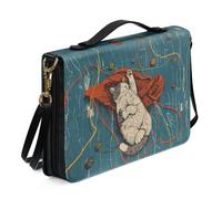 Ceudet Housse de bible en cuir pour homme et femme avec poches, housse de protection pour livre, Chat paresseux, xx-large