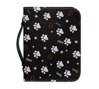 Ceudet Housse de bible en cuir pour homme et femme, Patte de chien blanche, x-large