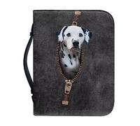 Ceudet Housse de bible en cuir synthétique avec poignée - Motif chien dalmatien pour homme et femme - Grand sac fourre-tout pour bible - Housse de bible pour fournitures d'étude biblique, taille XL,