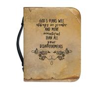 Ceudet Housse de bible en cuir synthétique imprimé peau de vache pour femme avec poignée et poche zippée pour filles, fournitures d'étude biblique, cadeaux AArt XL, Aphorisme biblique,