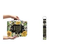 Ceudet Housse de bible en cuir synthétique pour homme et femme - Motif papillon rose - Porte-clés multifonction, Marguerite tournesol, XL(11.2*8*2.2 inches)