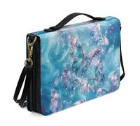 Ceudet Housse de bible extra large pour femmes et hommes avec poches, protection de la Bible pour enfants, Papillons bleus., M