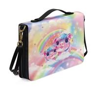 Ceudet Housse de bible extra large pour femmes et hommes avec poches, protection de la Bible pour enfants, Cochon arc-en-ciel, L