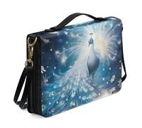 Ceudet Housse de bible extra large pour femmes et hommes avec poches, protection de la Bible pour enfants, paon, x-large