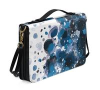 Ceudet Housse de bible imprimée colibri rose blanche pour homme et femme - Sac de bible novlety avec poignée supérieure et sangle - Sac fourre-tout pour église, Motif floral bleu marbré, M